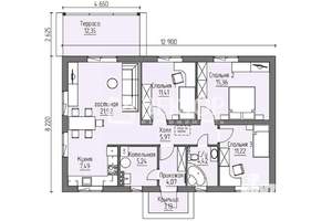 Дом 87м², 1-этажный, участок 6 сот.