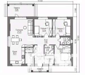 Дом 106м², 1-этажный, участок 6 сот.  