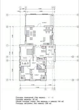 Коттедж 162м², 1-этажный, участок 12 сот.  