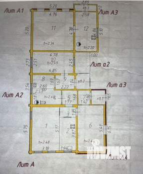 Дом 54м², 1-этажный, участок 6 сот.  