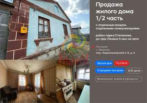 Дом 73м², 1-этажный, участок 5 сот.  