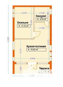 Дом 45м², 1-этажный, участок 6 сот.  