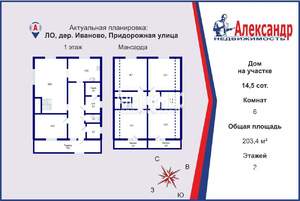 Коттедж 203м², 2-этажный, участок 15 сот.  