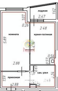 1-к квартира, на длительный срок, 40м2, 2/17 этаж