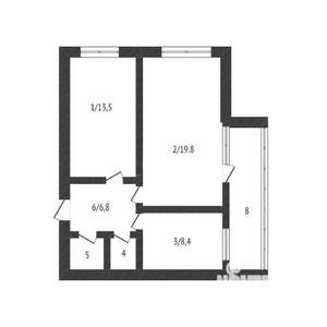 2-к квартира, на длительный срок, 53м2, 7/10 этаж