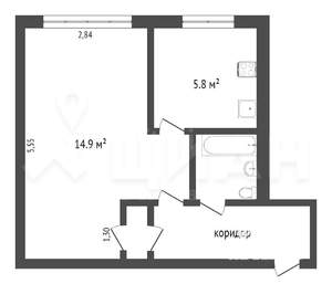 1-к квартира, на длительный срок, 31м2, 2/5 этаж