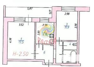 2-к квартира, вторичка, 48м2, 8/8 этаж