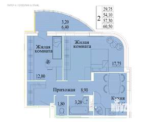 2-к квартира, вторичка, 61м2, 6/14 этаж
