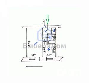 1-к квартира, вторичка, 33м2, 3/5 этаж
