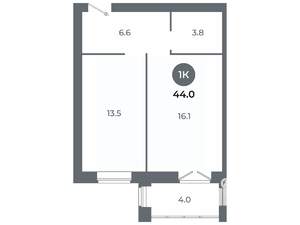 Студия квартира, вторичка, 44м2, 4/9 этаж