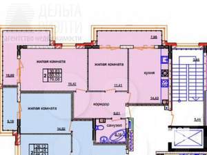 2-к квартира, вторичка, 60м2, 7/9 этаж