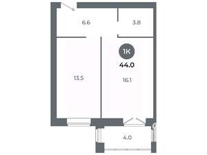 Студия квартира, вторичка, 44м2, 7/9 этаж