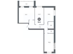 3-к квартира, вторичка, 90м2, 2/9 этаж