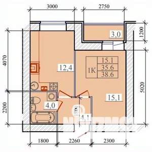 1-к квартира, вторичка, 39м2, 5/14 этаж