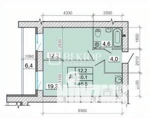 2-к квартира, вторичка, 47м2, 7/14 этаж