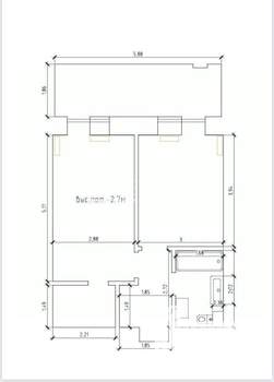 1-к квартира, вторичка, 50м2, 8/14 этаж