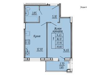 1-к квартира, вторичка, 40м2, 4/11 этаж
