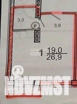 Студия квартира, вторичка, 27м2, 3/3 этаж