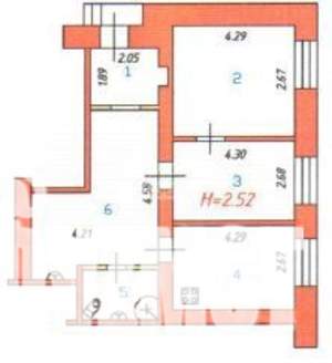 3-к квартира, вторичка, 54м2, 1/5 этаж