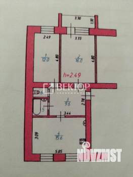 2-к квартира, вторичка, 57м2, 5/6 этаж