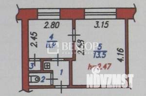 1-к квартира, вторичка, 24м2, 2/5 этаж