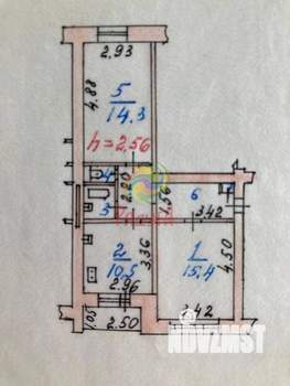 2-к квартира, вторичка, 53м2, 5/5 этаж