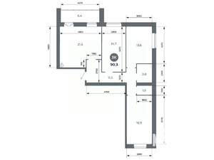 3-к квартира, вторичка, 90м2, 1/9 этаж