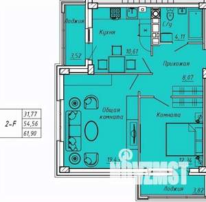 2-к квартира, вторичка, 62м2, 4/9 этаж