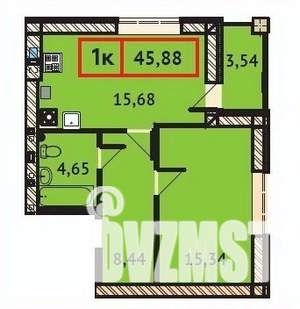 1-к квартира, вторичка, 46м2, 9/9 этаж