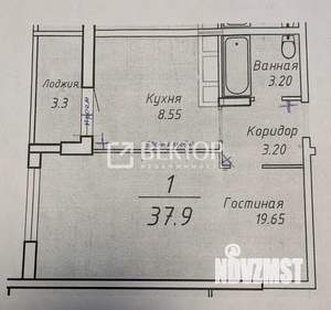 1-к квартира, вторичка, 40м2, 6/14 этаж