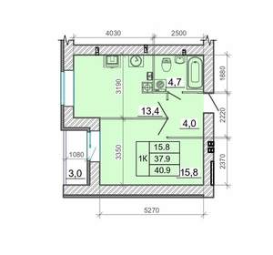 1-к квартира, вторичка, 41м2, 2/14 этаж