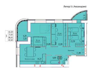 3-к квартира, вторичка, 85м2, 2/9 этаж