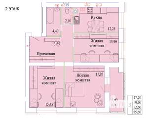 3-к квартира, вторичка, 86м2, 2/9 этаж