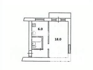 1-к квартира, вторичка, 30м2, 3/5 этаж