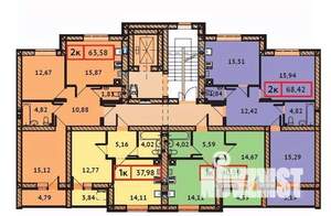 2-к квартира, вторичка, 68м2, 8/9 этаж