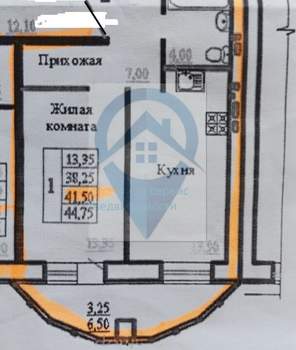 1-к квартира, вторичка, 42м2, 7/9 этаж