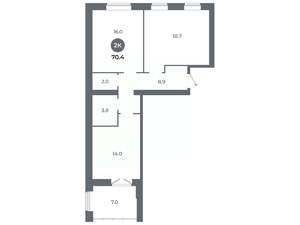 Студия квартира, вторичка, 70м2, 4/9 этаж