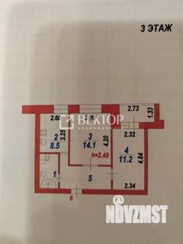 2-к квартира, вторичка, 50м2, 3/10 этаж