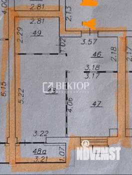 1-к квартира, вторичка, 43м2, 3/9 этаж