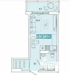 Студия квартира, вторичка, 29м2, 2/14 этаж