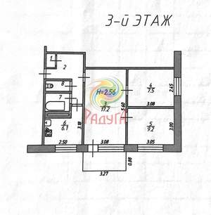 3-к квартира, вторичка, 49м2, 3/5 этаж