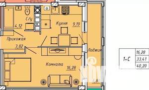 1-к квартира, вторичка, 40м2, 3/9 этаж