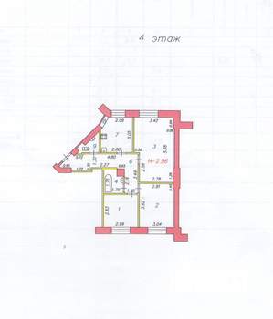 3-к квартира, вторичка, 63м2, 4/5 этаж