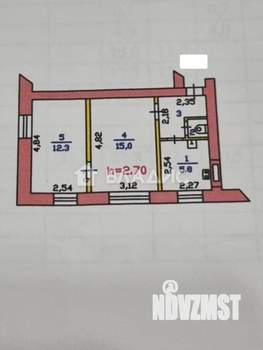 2-к квартира, вторичка, 38м2, 3/3 этаж