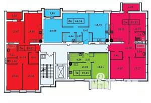 2-к квартира, строящийся дом, 66м2, 5/9 этаж