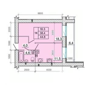 1-к квартира, вторичка, 45м2, 7/14 этаж