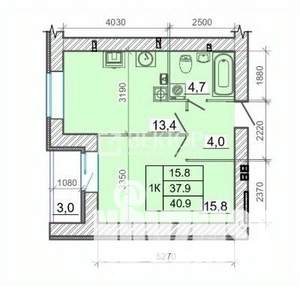 1-к квартира, вторичка, 41м2, 3/7 этаж