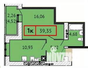 1-к квартира, вторичка, 39м2, 12/15 этаж