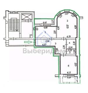 2-к квартира, вторичка, 96м2, 6/10 этаж