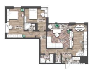 3-к квартира, строящийся дом, 111м2, 13/14 этаж